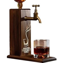 Starseven Bk Gift Özel Viski Baskılı Musluklu Doğal Ahşap Standı, Çeşmesi, Doğum Günü Hediyesi, Ev