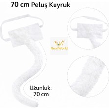 Nacario Mey Ithalat® Beyaz Peluş Kuyruk Şekil Verilebilir 70 cm