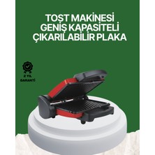 İntora 2000 Watt Teflon Tost Makinesi – Geniş Plaka, Ayarlanabilir Isı, Kolay Temizlik