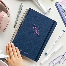 Starseven 2026 Spiralli Günlük Ajanda 12 Aylık Çift Renkli Sert Kapak - Dubletta