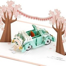 Starseven Hallmark Signature Paper Wonder Pop Up Düğün Kartı (Klasik Araba, Yeni Evlenmiş) (5RZH1207)