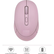 Başkenttekno Mouse Bluetooth + USB Çift Modlu Şarjli Sessiz Kablosuz Fare TM17