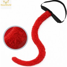 Butik Mey Ithalat® Kırmızı Peluş Kuyruk Şekil Verilebilir 70 cm