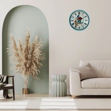 Epilons Mey Ithalat® Turkuaz 36 cm Strawberry Bird Figürlü Duvar Saati