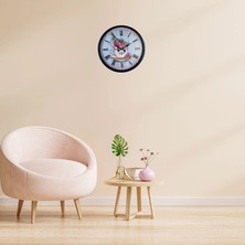 Mey İthalat Mey Ithalat® Siyah Floral Tea Cup Duvar Saati