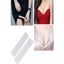 Zemira 72 Adet Çift Taraflı Transparan Dekolte Kapatıcı Yapışkan Paça Boyu Düzeltici -Askılı Elbise Bandı