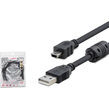 Epilons USB Mini V3/5pin To USB Kablo 1.5 M - Si̇yah HDX7538