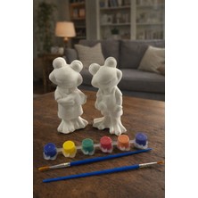 Kalp Tutan Ikili Sevimli Kurbağa Çift Boyama Seti