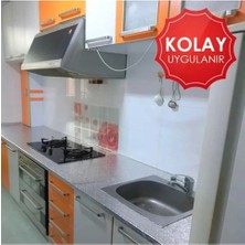 LTG Nova Egonex 2 Metre Kendinden Yapışkanlı Silinebilir Mutfak Tezgah Üstü Sticker Folyo Gümüş Renk