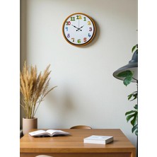 Epilons Mey Ithalat® 36 cm Turuncu Çocuk Odası Duvar Saati