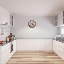 Aylina Mey Ithalat® Krem 36 cm Dekoratif Mutfak Duvar Saati