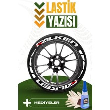 Bombtire Beyaz Şeritli Motosiklet ve Otomobil Lastik Yazısı Sticker Arma 16 Adet LASTIK278