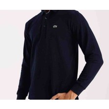 Lacoste Polo Uzun Kol Lacivert Regular Fit Erkek Sweatshirt