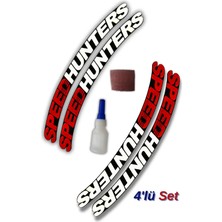 Bombtire Speed Hunters 3D Otomobil Jant Lastik Yazısı Sticker Arma Şerit Motosiklet - 4'lü Set