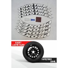 Bombtire Toyo Tires Proxes Motosiklet ve Otomobil Araç 3D Oto Lastik Yazısı Sticker Arma 8 Adet