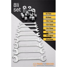 Epilons Hsnet Uçlu Anahtar Seti - Iki Ağızlı Anahtar - Iki Ucu Vanadium Çelik Anahtar 8 Li Set