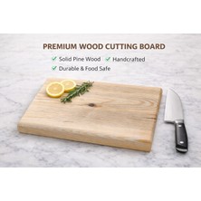 Blokon Doğrama Tahtası Yekpare Masif Eksiz Tek Parça Kesme Sunum Et Ekmek Sebze 35X25 3cm Kalın