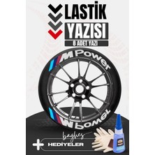 M Power Motosiklet ve Otomobil Araç 3D Oto Lastik Yazısı Sticker Arma Seti – 8 Adet Uyumlu BOMBTIRE237
