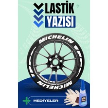 Bombtire Beyaz Şeritli Motosiklet ve Otomobil Lastik Yazısı Sticker Arma 16 Adet BOMBNEW3175