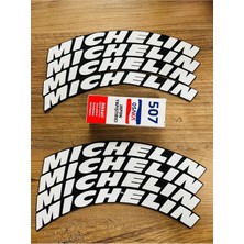 Bombtire 25CM Motosiklet ve Otomobil Lastik Yazısı Sticker 8 Adet + Yapıştırıcı