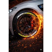 Bombtire Needforspeed Motosiklet ve Otomobil Lastik Yazısı Beyaz Sarı Sticker 4 Adat 2.5 cm BOMBNEW3126