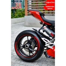 Bombtire Motosiklet ve Otomobil Lastik Yazısı Motosiklet Lastik Şerit Kırmızı 4 Adet 2.5 cm (Made In Usa) ®BOMBNEW3148