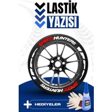 Bombtire Beyaz Şeritli Motosiklet ve Otomobil Lastik Yazısı Sticker Arma 16 Adet BOMBNEW3178