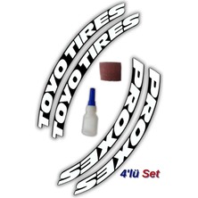 Bombtire Toyo Tires 3D Otomobil Jant Lastik Yazısı Sticker Arma Şerit Motosiklet - 4'lü Set