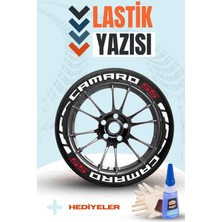 Bombtire Beyaz Şeritli Motosiklet ve Otomobil Lastik Yazısı Sticker Arma 16 Adet BOMBNEW3181