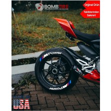 Bombtire M Power Beyaz 3D Lastik Yanak Yazısı 4 Adet 2.5 cm