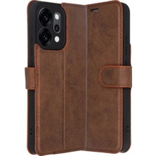 AyrStore Oppo Reno 14 Trend S Plus Kapaklı Kılıf - Taba