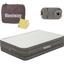 Bestway Konforlu Çift Kişilik Şişme Yatak, Elektrikli Pompa ile Hızlı Şişirme