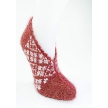 El Örgüsü Kışlık Şık Kadın Yün Patik D1