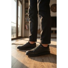 Enoch Maskülen Seri Siyah Premium Dokulu Konfor Taban Sneaker