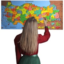 By Nevser® Renkli Türkiye Haritası Manyetik Yapıştırıcı Gerektirmeyen Duvar Stickerı 118 cm * 56 cm