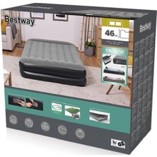 Bestway Çift Kişilik Şişme Yatak 203X152X38CM, Gri, Pompa Dahil