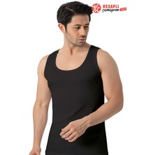 Lüx Drm 156 Erkek Premium %100 Pamuk Beyaz Halter Yaka Sporcu Likralı Fitilli Kaşkorse Kutulu Atlet