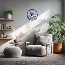 Mey İthalat Mey Ithalat® Gri Flower Cup 36 cm Duvar Saati