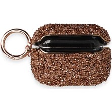 AyrStore Airpods 3 (3.nesil) Mira Taşlı Kılıf - Rose Gold