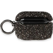 AyrStore Airpods Pro (1.nesil) Mira Taşlı Kılıf - Siyah