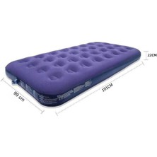 Özbience Lacivert Büyük Boy Tek Kişilik Şişme Yatak, Konfor ve Rahatlık Için