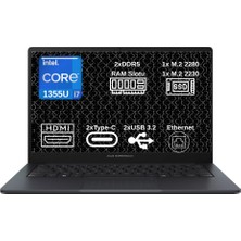 Asus Expertbook B1403CVA-DI71000B0D-WP6 Intel Core I7 1355U 32GB 512GB SSD 15.6" Windows 11 Pro Taşınabilir Bilgisayar