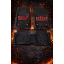 Otokit Seat Ibiza Hatchback 2002 - 2025  Havuzlu Üniversal Siyah Renk  Kırmızı Oto Paspas