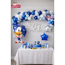 Bkmc Party Sonic Boom Temalı Doğum Günü Süsleme Seti |balon Zinciri Sonic Folyo Balon Yıldız Balon Parti Dekoru