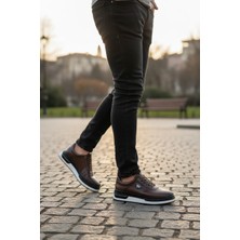 Enoch Otorite Serisi Haki Deri Katmanlı Yüksek Taban Premium Sneaker