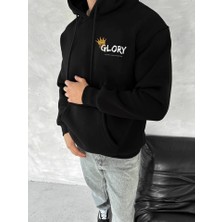 Barış Beauty Kışlık Üç Iplik Kapşonlu Sweatshirt - Siyah