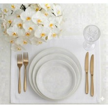 Hobizer Tekstil Kadife Dokulu Amerikan Servis 6 Peçete Supla 40X40 cm