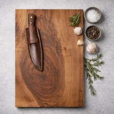 Twins Wood Craft Ceviz Ağacı Kesme Tahtası (Büyük Boy) - (40x25x2,5cm)