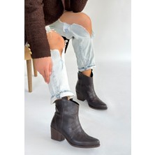 Akver Acı Kahve Cilt Topuklu Bot - Lisinya