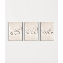 Vogloo Sübhanallah – Elhamdülillah – Allahu Ekber Hat Yazılı 3'lü Duvar Poster Seti